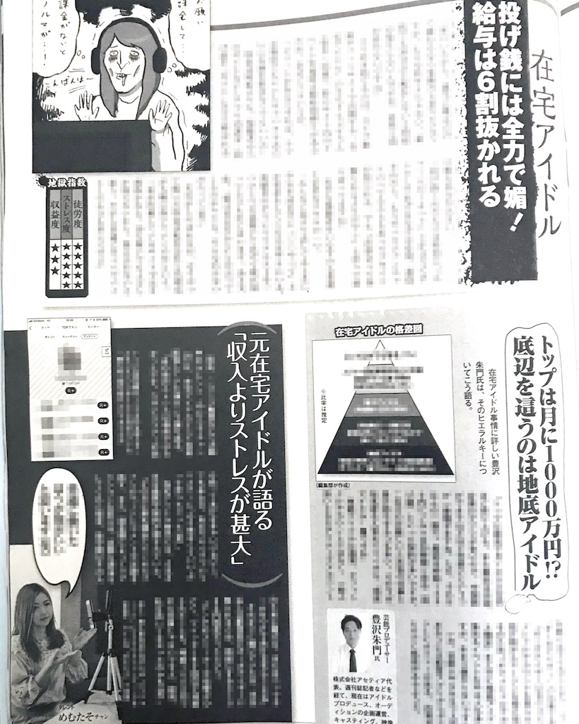 週刊『SPA!』の誌面「在宅アイドルの実態」
